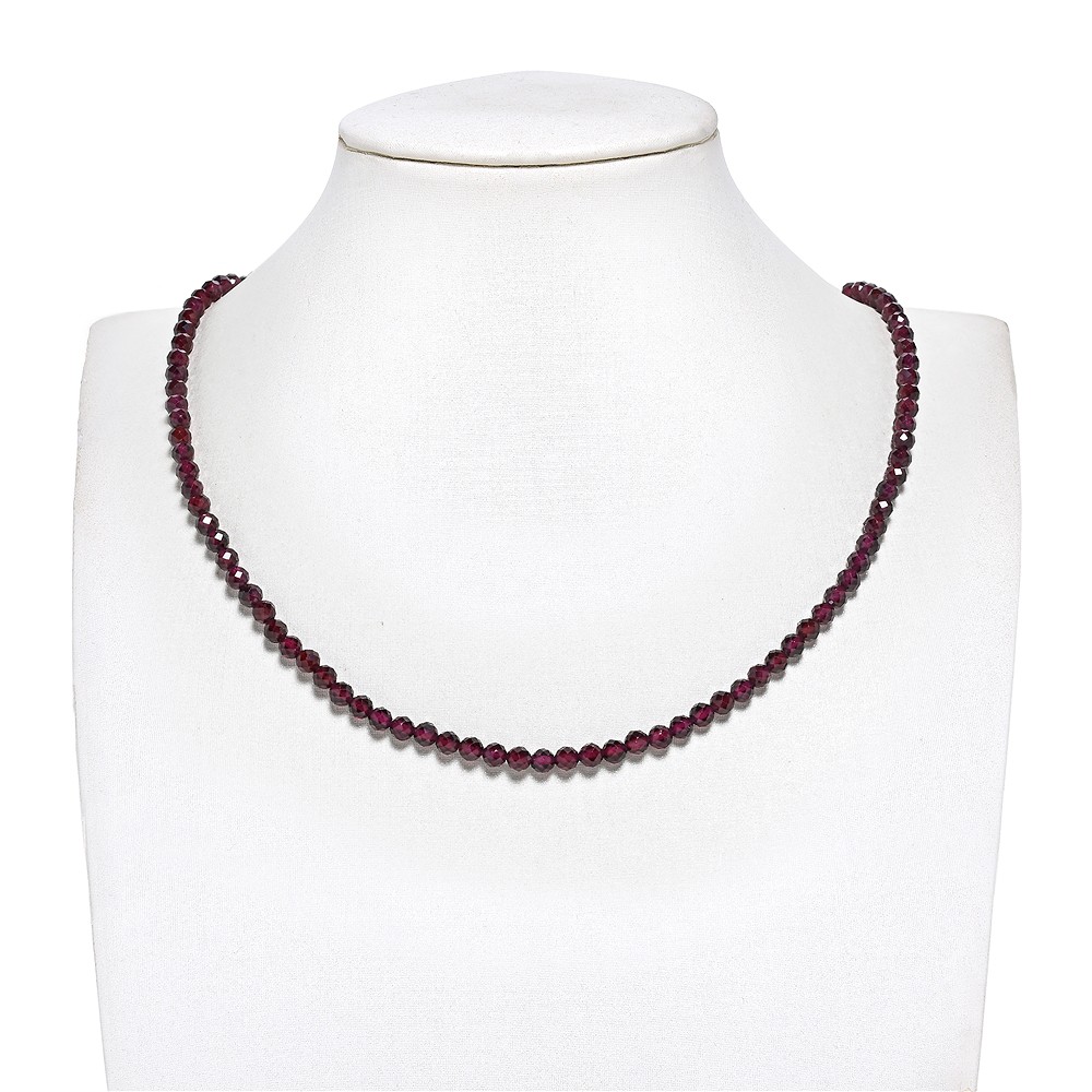 Rang de collier boules, grenat (violet), 04mm, facetté | Marco Schreier