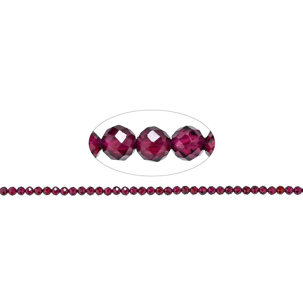 Rang de collier boules, grenat (violet), 04mm, facetté | Marco Schreier