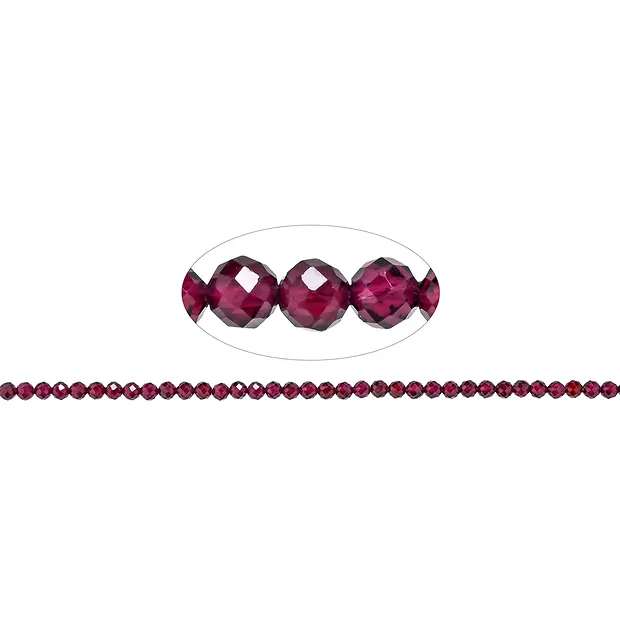 Rang de collier boules, grenat (violet), 04mm, facetté | Marco Schreier