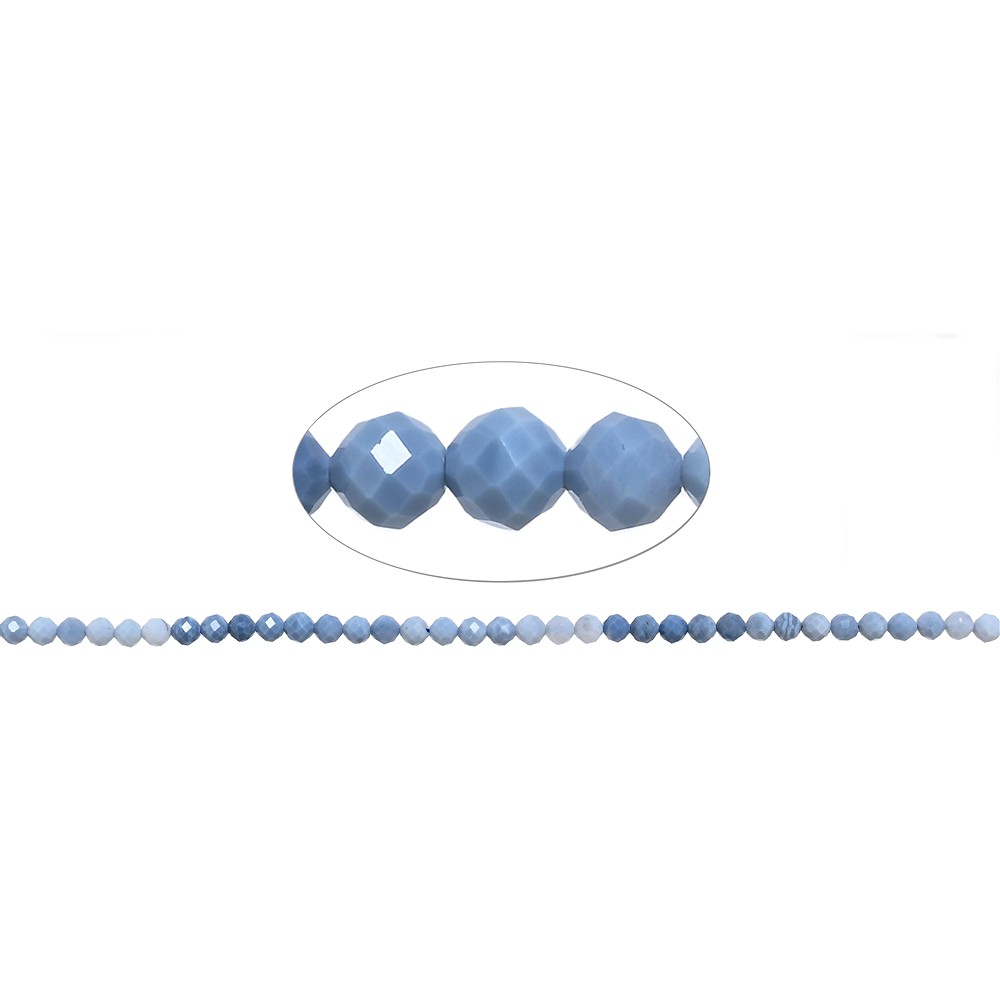 String Beads, Opal (blue), 04mm, faceted (39cm) | gems, healing stones & jewelry