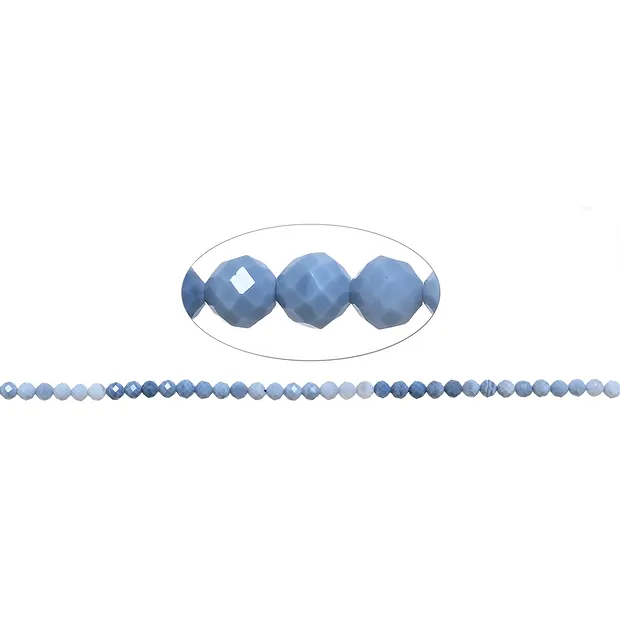 String Beads, Opal (blue), 04mm, faceted (39cm) | gems, healing stones & jewelry