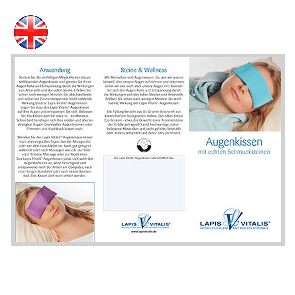 Flyer "Augenkissen" (100 St./VE) | Großhändler Edelsteine, Heilsteine & Schmuck