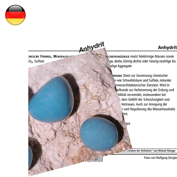 Mineralienkarte Anhydrit (VE mit 10 Stück) | Edelsteine, Heilsteine & Schmuck