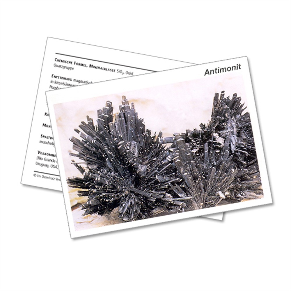 Tarjeta mineral Antimonita (PU con 10 piezas)  | Marco Schreier