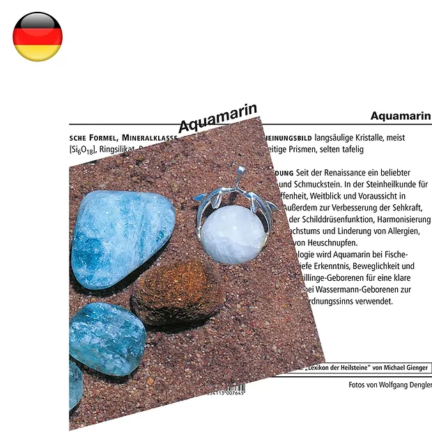 Mineralienkarte Aquamarin (VE mit 10 Stück) | Edelsteine, Heilsteine & Schmuck