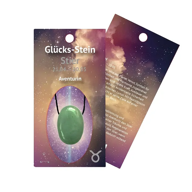 Lucky stone with band on astro card Taurus/Aventurine | Marco Schreier