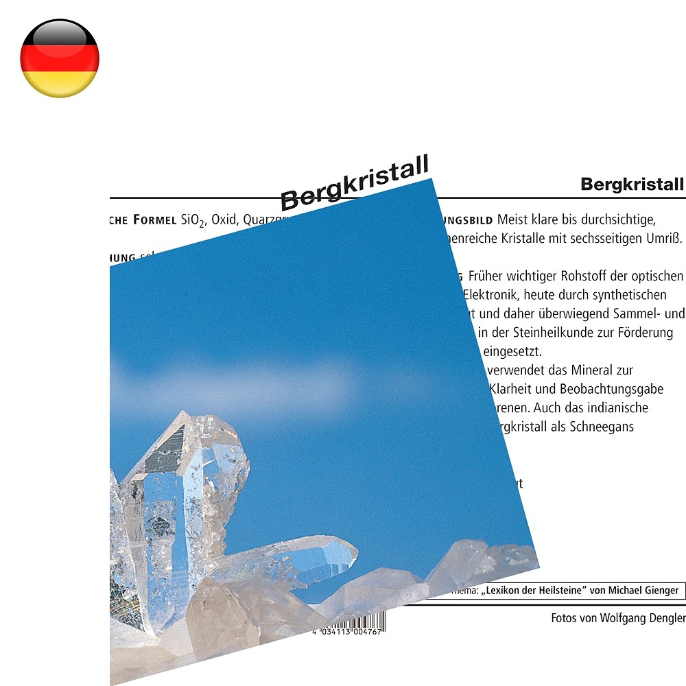 Mineralienkarte Bergkristall  (VE mit 10 Stück) | Marco Schreier