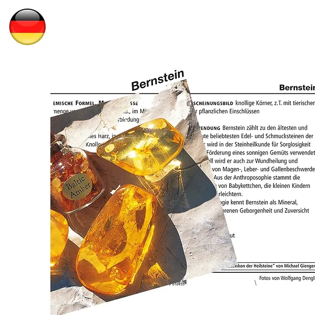 Mineralienkarte Bernstein (VE mit 10 Stück) | Edelsteine, Heilsteine & Schmuck
