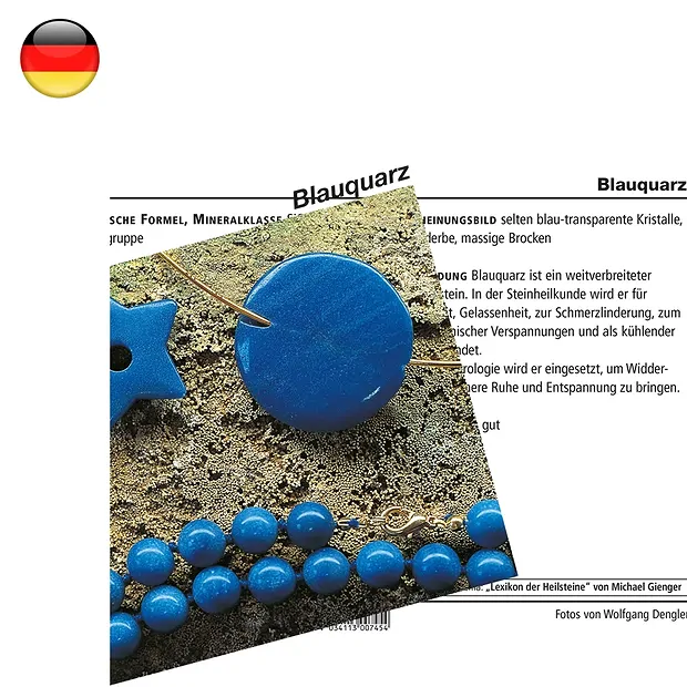 Mineralienkarte Blauquarz (VE mit 10 Stück) | Edelsteine, Heilsteine & Schmuck