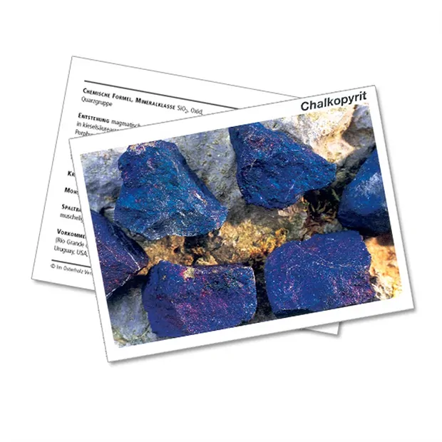 Mineral Card Chalcopyrite (PU with 10 pieces) | gems, healing stones & jewelry