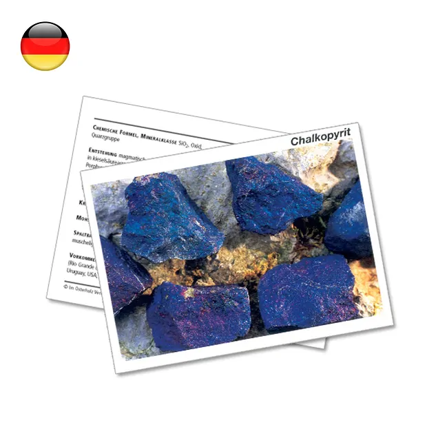 Mineral Card Chalcopyrite (PU with 10 pieces) | gems, healing stones & jewelry