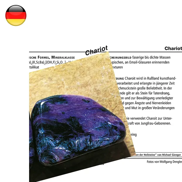Mineral Card Charoite (PU with 10 pieces) | wholesaler gems & healing stones