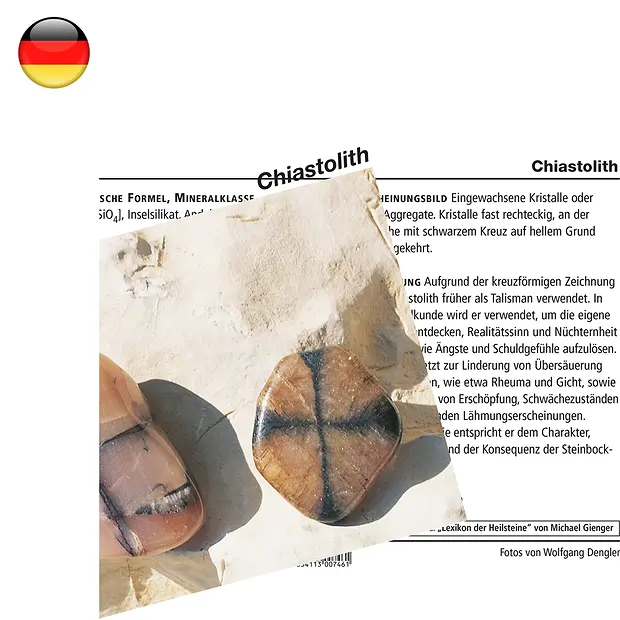 Mineralienkarte Chiastolith (Andalusit) (VE mit 10 Stück) | Marco Schreier