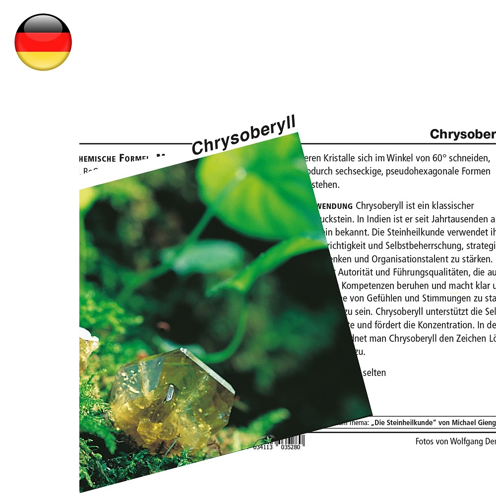 Mineral Card Chrysoberyl (PU with 10 pieces) | wholesaler gems & healing stones