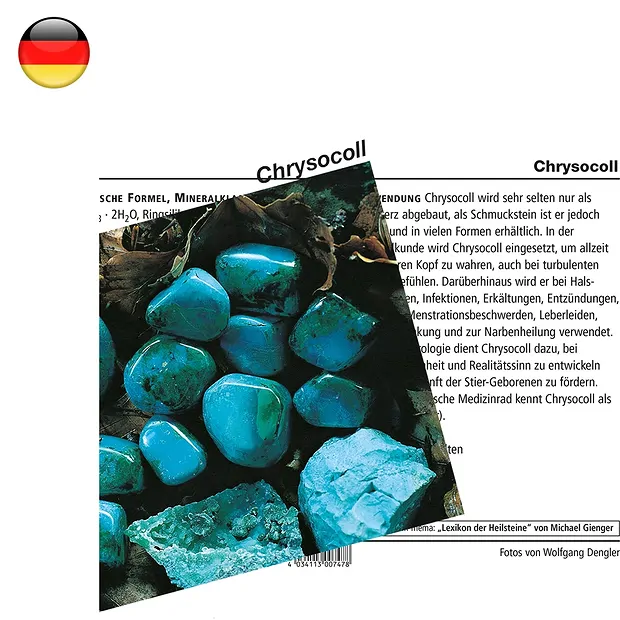 Mineral Card Chrysocolla (PU with 10 pieces) | wholesaler gems & healing stones