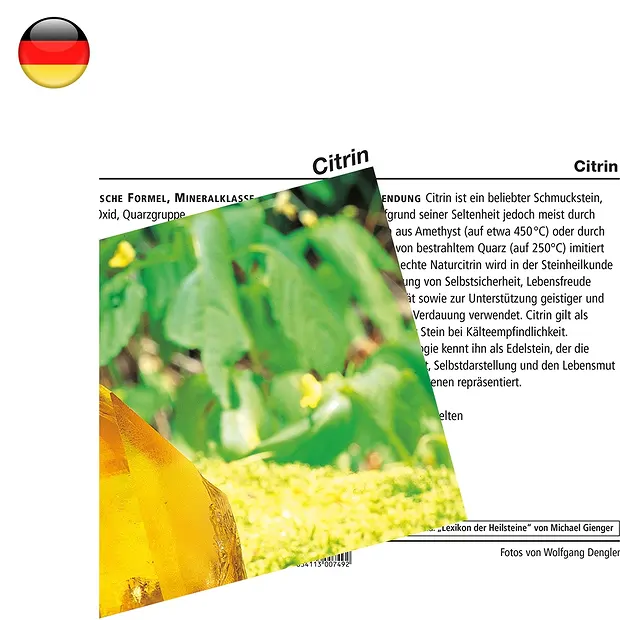 Mineralienkarte Citrin (VE mit 10 Stück) | GH Edelsteine, Heilsteine & Schmuck