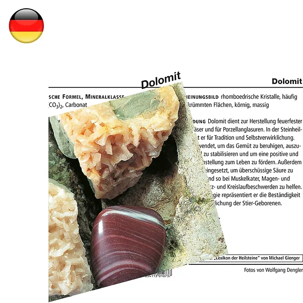 Mineralienkarte Dolomit (VE mit 10 Stück) | Edelsteine, Heilsteine & Schmuck