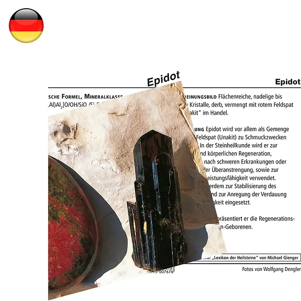 Tarjeta mineral Epidota/Unakita (PU con 10 piezas) | Marco Schreier
