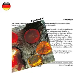Mineralienkarte Feueropal  (VE mit 10 Stück) | Edelsteine, Heilsteine & Schmuck