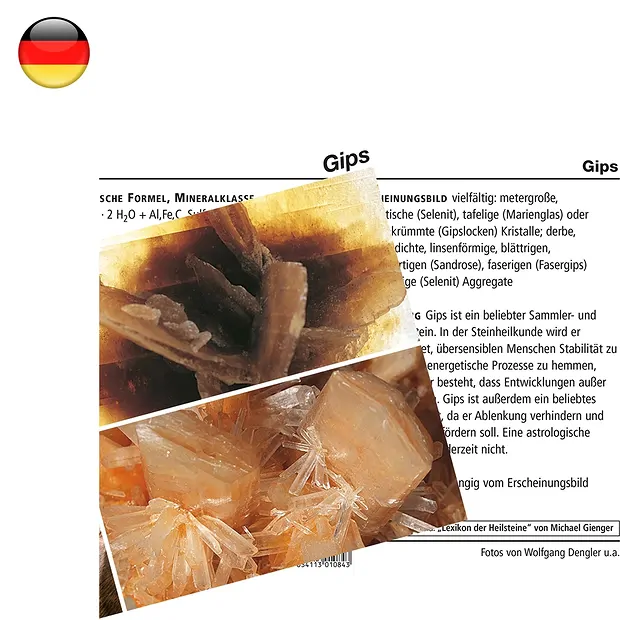 Mineralienkarte Gips/Sandrose (VE mit 10 Stück) | Marco Schreier