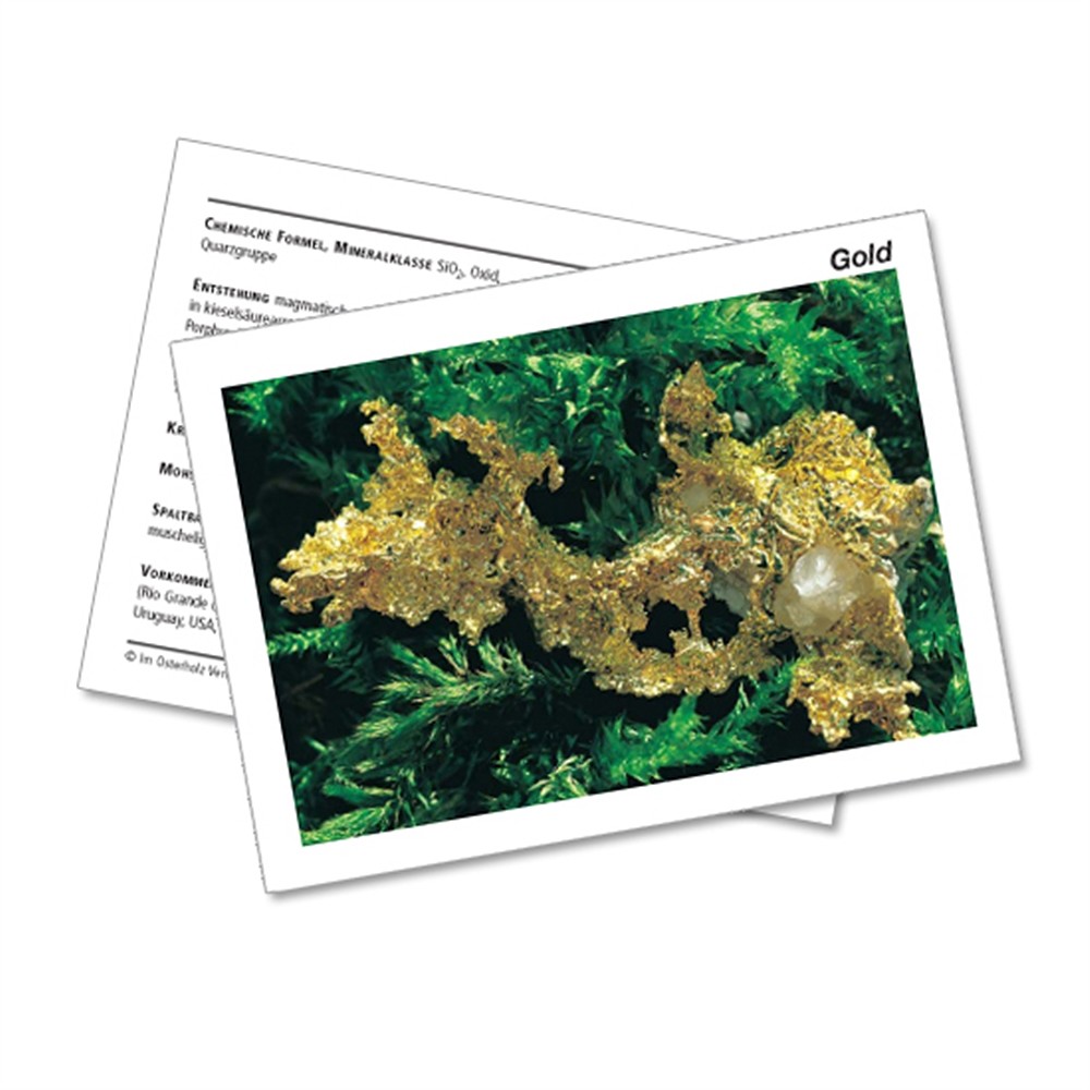 Mineral Card Gold (PU with 10 pieces)  | wholesaler gems & healing stones