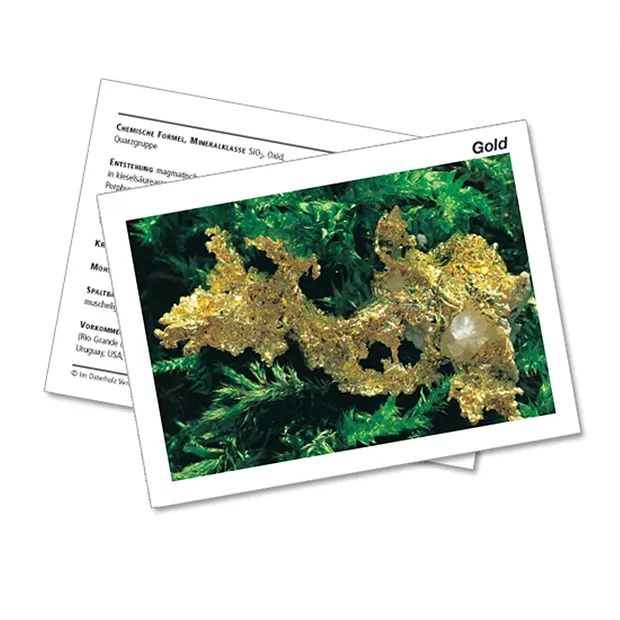 Mineralienkarte Gold (VE mit 10 Stück) | GH Edelsteine, Heilsteine & Schmuck