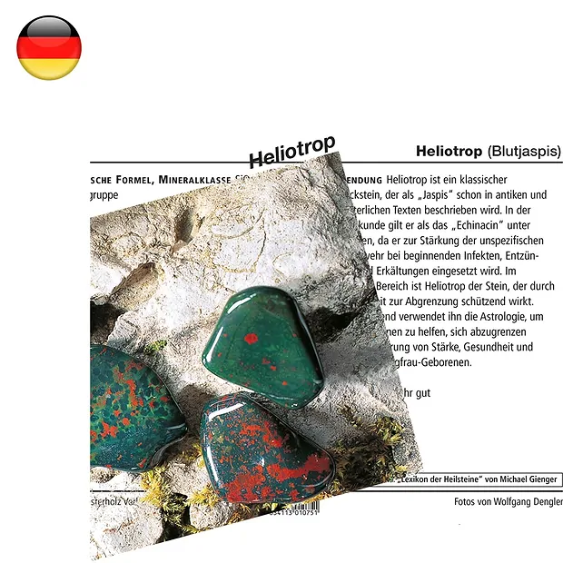 Mineral Card Heliotrope (PU with 10 pieces) | wholesaler gems & healing stones