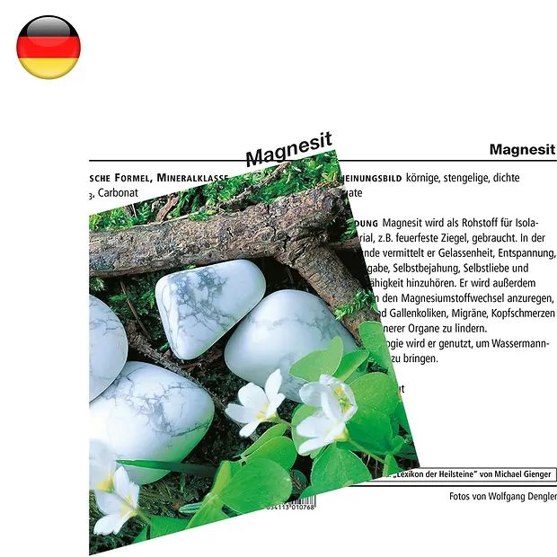 Mineralienkarte Magnesit (VE mit 10 Stück) | Edelsteine, Heilsteine & Schmuck