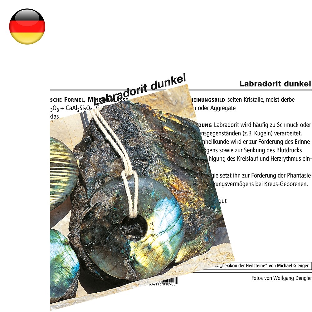 Carte minéralogique Labradorite foncé (UC de 10 pièces) | Marco Schreier