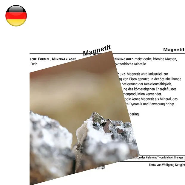 Mineralienkarte Magnetit  (VE mit 10 Stück) | Edelsteine, Heilsteine & Schmuck