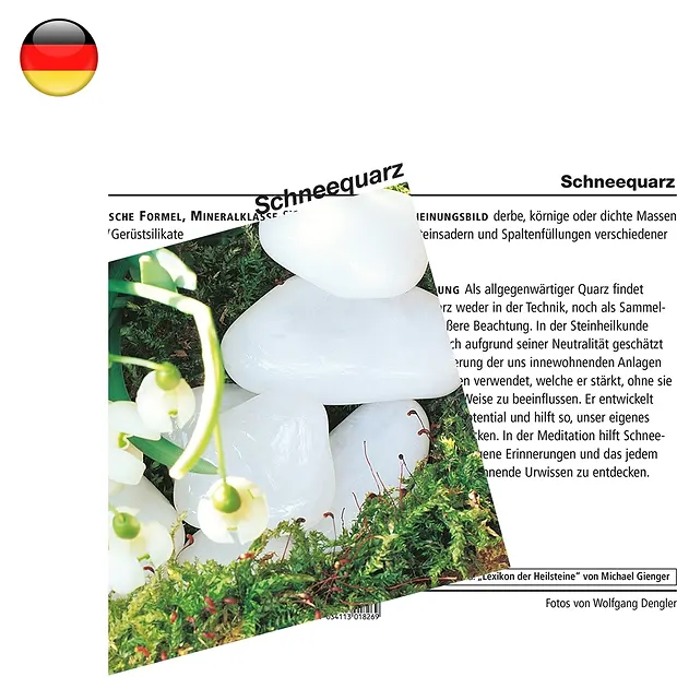 Mineral Card Snow Quartz (PU with 10 pieces) | wholesaler gems & healing stones