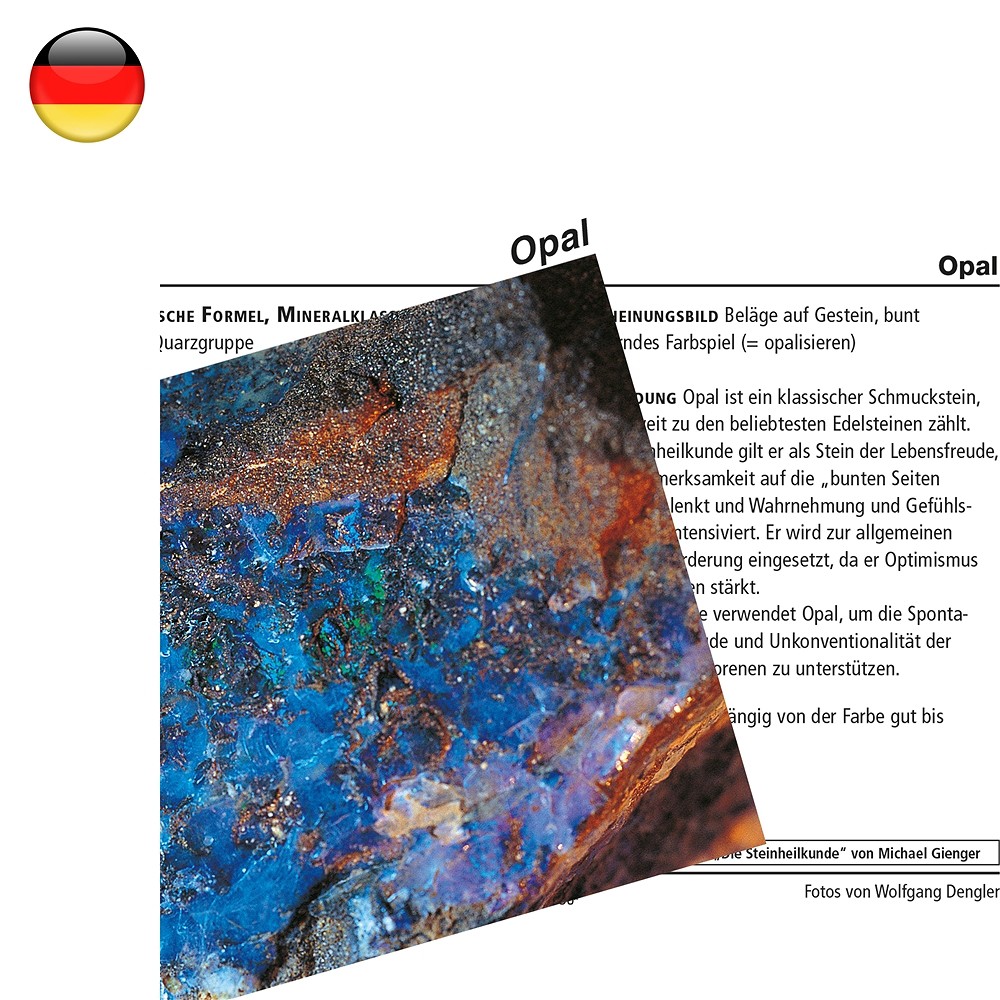Mineralienkarte Opal  (VE mit 10 Stück) | GH Edelsteine, Heilsteine & Schmuck