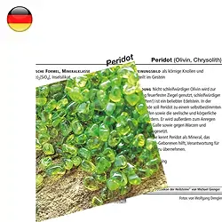 1512102000 Mineralienkarte Peridot  (VE mit 10 Stück) | Edelsteine, Heilsteine & Schmuck