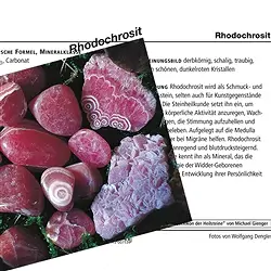 1513002000 Mineral Card Rhodochrosite (PU with 10 pieces) | gems, healing stones & jewelry