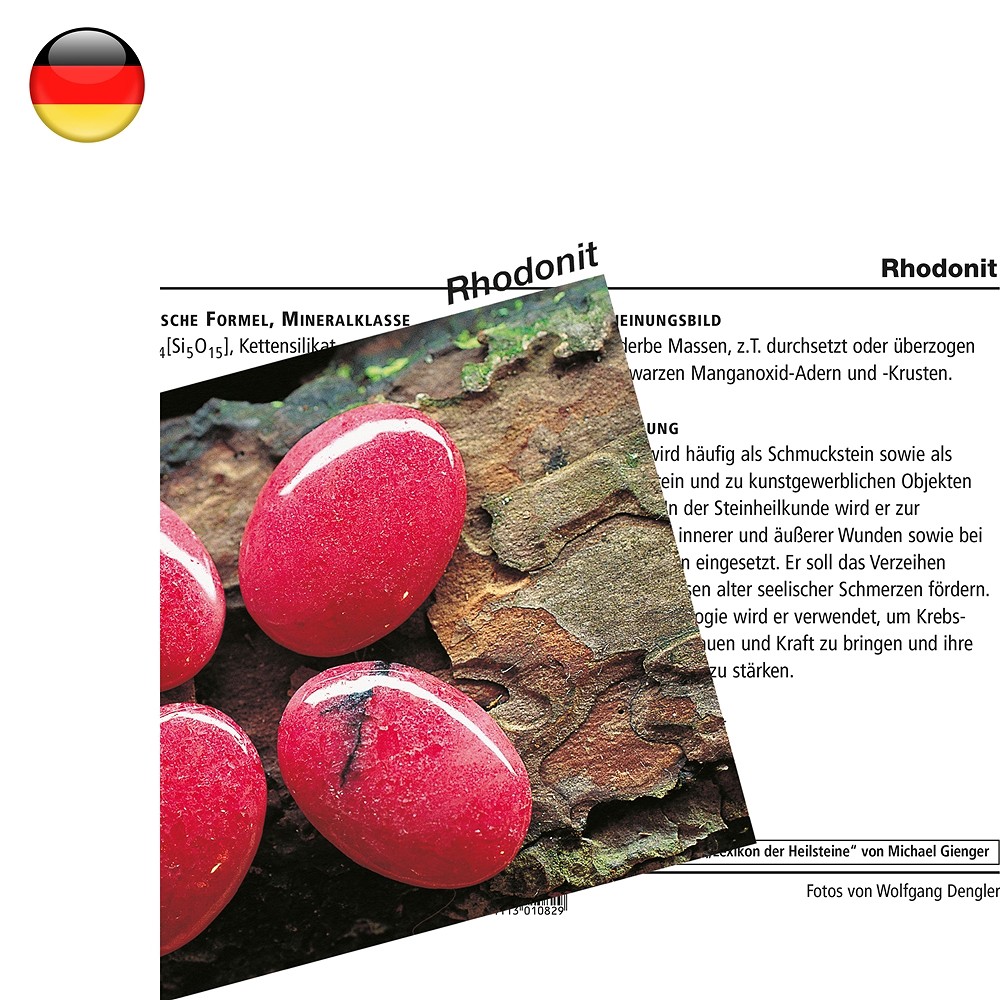 Tarjeta mineral Rodonita (PU con 10 piezas) | Marco Schreier