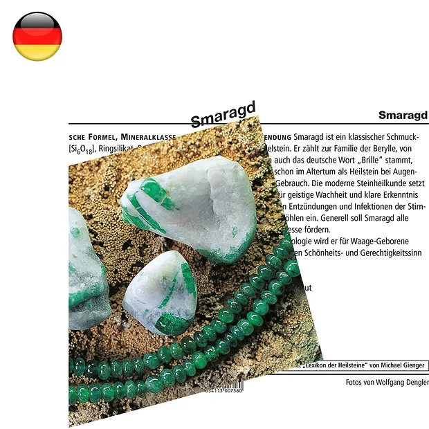 Mineralienkarte Smaragd  (VE mit 10 Stück) | Edelsteine, Heilsteine & Schmuck