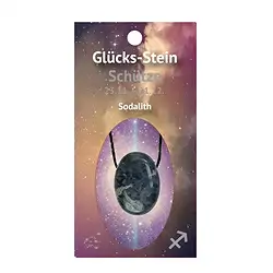 1514603005 Piedra de la suerte con banda en astro card Sagitario/Sodalita | Marco Schreier