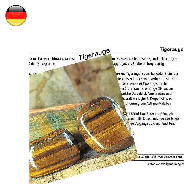 Mineralienkarte Tigerauge (VE mit 10 Stück) | Edelsteine, Heilsteine & Schmuck