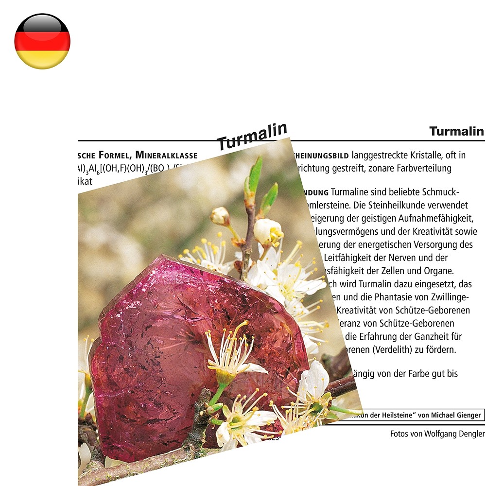 Mineralienkarte Turmalin  (VE mit 10 Stück) | Edelsteine, Heilsteine & Schmuck
