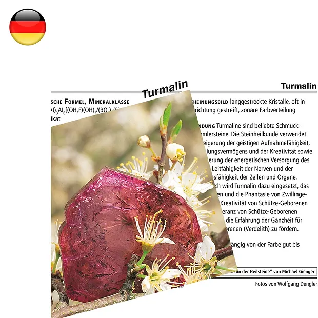 Mineralienkarte Turmalin  (VE mit 10 Stück) | Edelsteine, Heilsteine & Schmuck