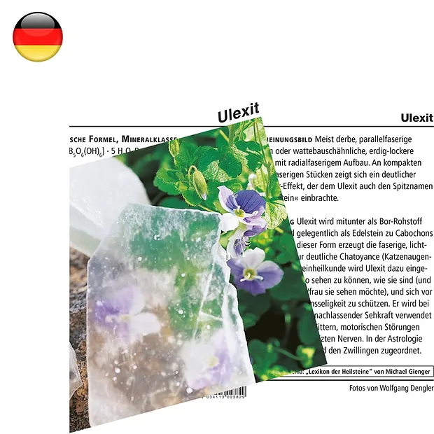 Mineralienkarte Ulexit (VE mit 10 Stück) | GH Edelsteine, Heilsteine & Schmuck