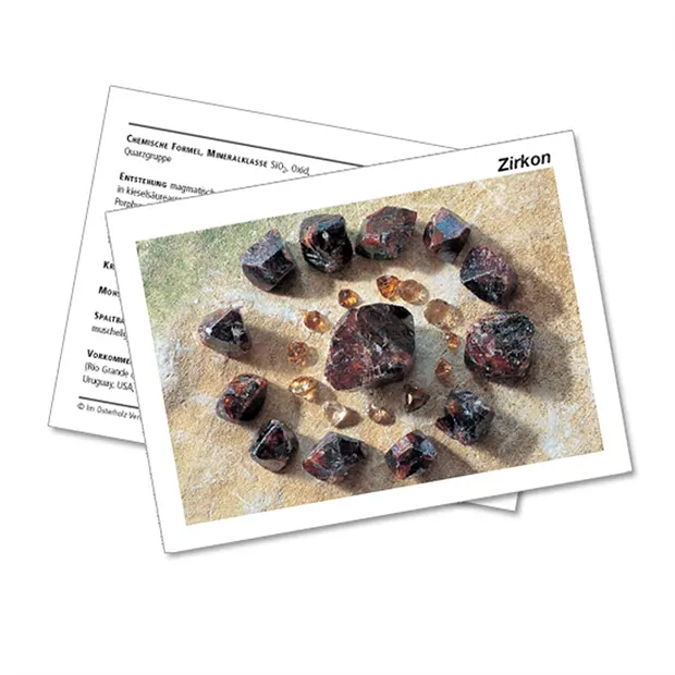 Mineralienkarte Zirkon  (VE mit 10 Stück) | GH Edelsteine, Heilsteine & Schmuck