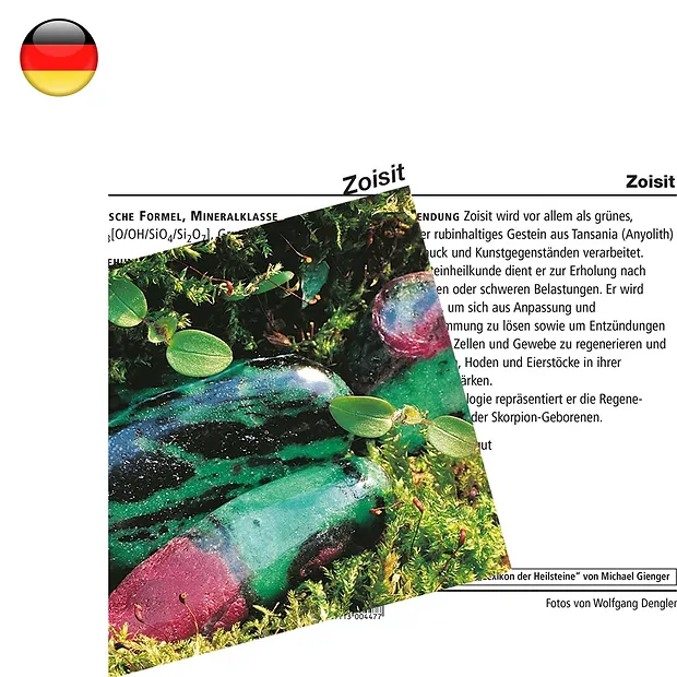 Carta minerale Zoisite (UC con 10 pezzi) | grossista gemme e pietre curative