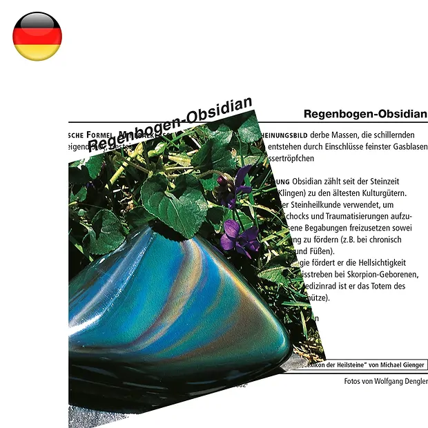 Mineral Card Obsidian (Rainbow Obsidian) (PU with 10 pieces) | Marco Schreier