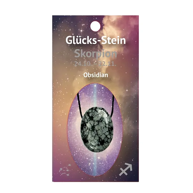 Lucky stone with ribbon on astro chart Scorpio/Obsidian | Marco Schreier