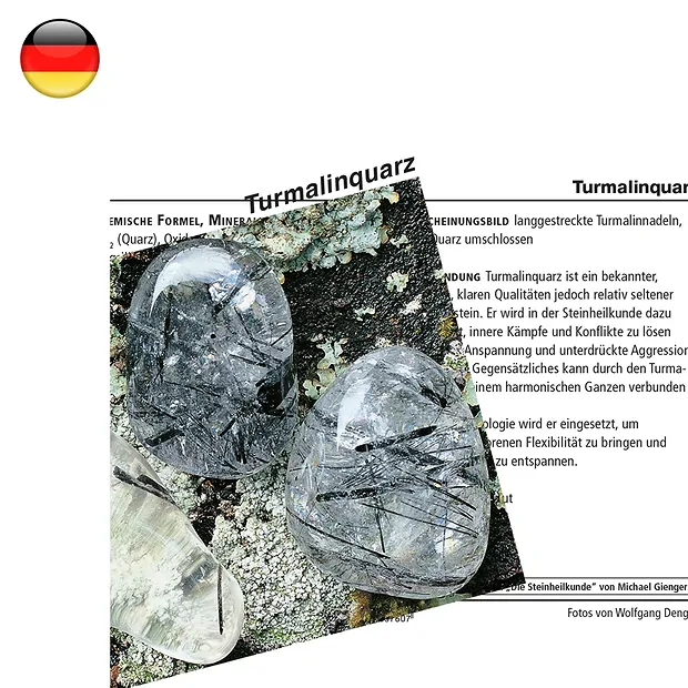 Tarjeta mineral Cuarzo turmalina (PU con 10 piezas) | Marco Schreier