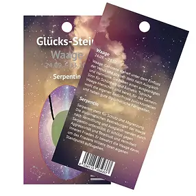 Lucky stone with ribbon on astro card Libra/Serpentine | Marco Schreier