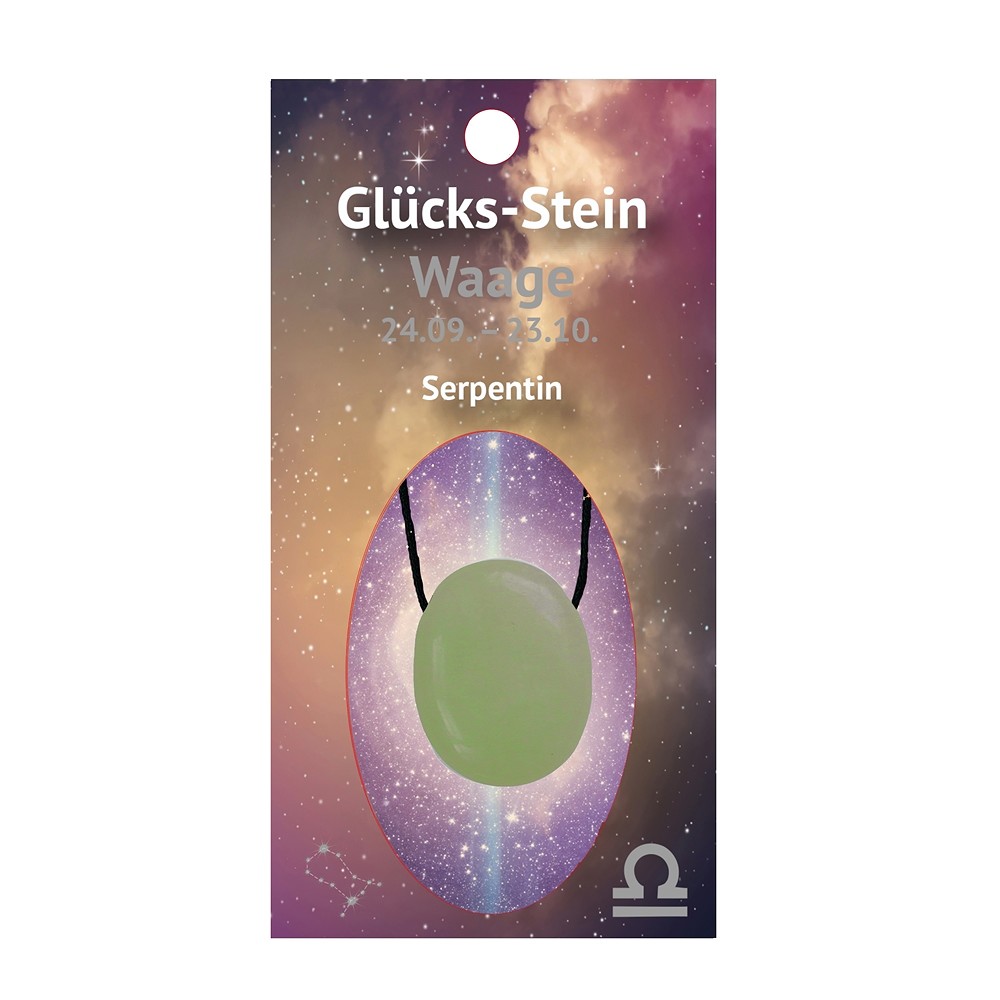 Pierre de la chance avec cordon sur carte astrologique Balance/Serpentine | Marco Schreier