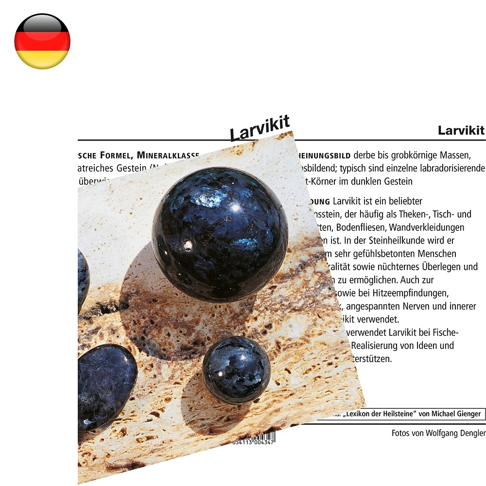 Tarjeta mineral Larvikita (PU con 10 piezas) | Marco Schreier