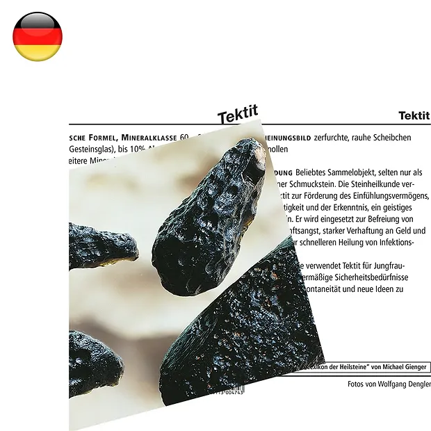 Mineralienkarte Tektit (VE mit 10 Stück) | GH Edelsteine, Heilsteine & Schmuck